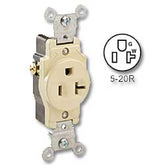 Leviton 5801 Side Wired 20 amp 125 volt Single Receptacle